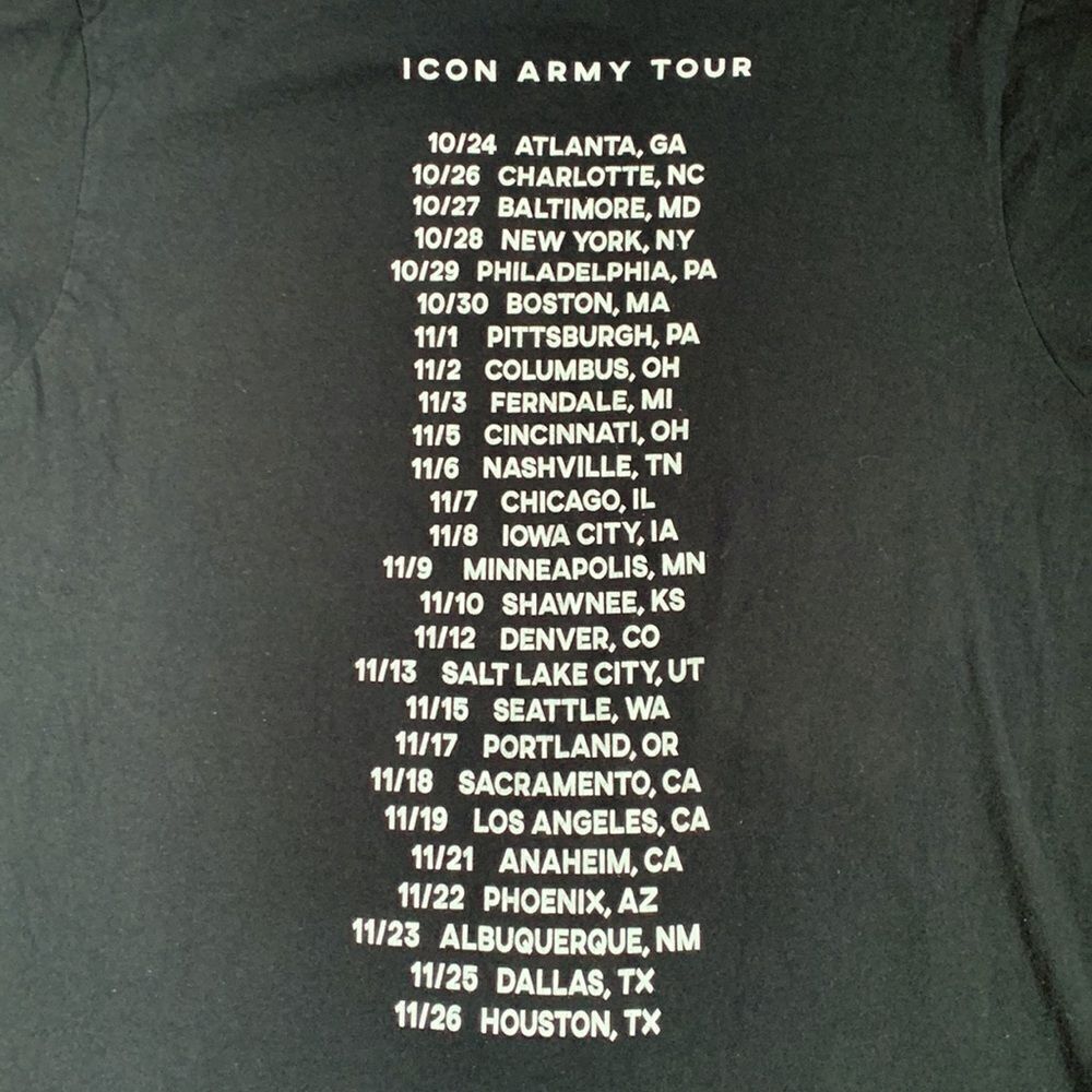 Icon For Hire “Army Tour” Graphic Concert T-shirt S Black - Picture 4 of 4